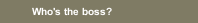 Who's the boss?